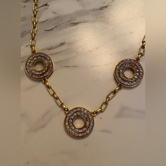 - VERY RARE- Vintage Gold Swan Swarovski Trimlite Crystal Necklace - Picture 6 of 6